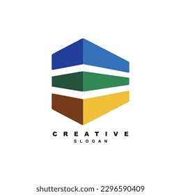 Abstract block builder logo design vector