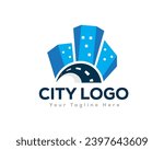 abstract block building city logo icon symbol design template illustration inspiration