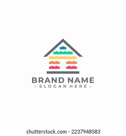 vector de logotipo de inicio de bloque abstracto