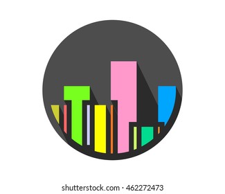 abstract block icon skyscraper cityscape architecture construction image vector 