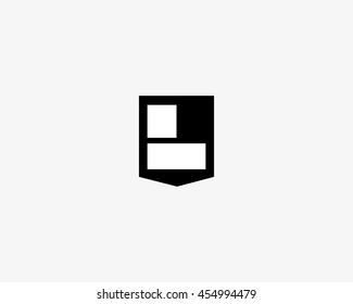 Abstract block letter L logo design template.