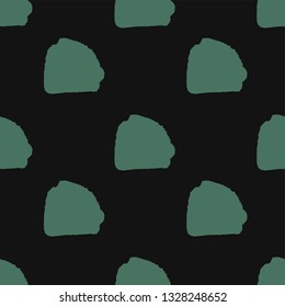 Abstract block motif. Vector illustration. Dark background with minimalistic elements. Textured seamless pattern. Grunge endless template. Black and green colours backdrop. Fabric textile print.