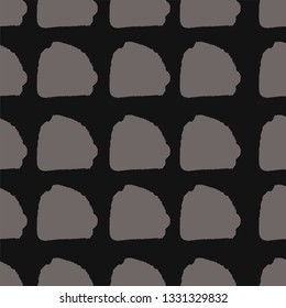 Abstract block motif. Vector illustration. Dark background with minimalistic elements. Textured seamless pattern. Grunge endless template. Black and gray colours backdrop. Fabric textile print.