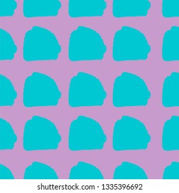 Abstract block motif. Vector illustration. Bright background with minimalistic elements. Textured seamless pattern. Grunge endless template. Blue and pink colours backdrop. Fabric textile print.