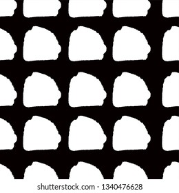 Abstract block motif. Vector illustration. Background with minimalistic elements. Textured seamless pattern. Grunge endless template. Black and white colours backdrop. Fabric textile print
