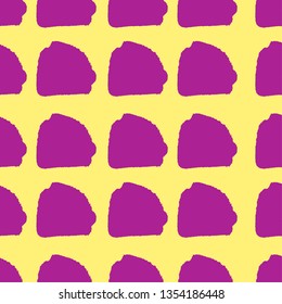 Abstract block motif. Vector illustration. Bright background with minimalistic elements. Textured seamless pattern. Grunge endless template. Yellow and pink colours backdrop. Fabric textile print.