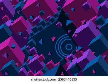 Abstract block and triangle illustration