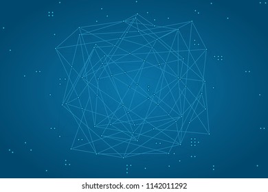 Abstract Blockchain Background Blue Background Horizontal Stock Vector ...