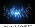 Abstract blockchain digital technology concept. Big data design. Vector illustration
