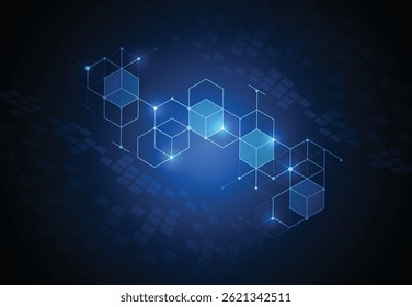 Resumo conceito de tecnologia digital blockchain. Design de Big Data. Ilustração vetorial