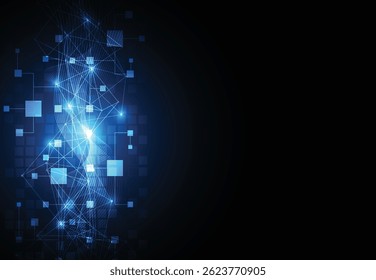 Abstract blockchain digital technology concept. Big data design. Vector illustration