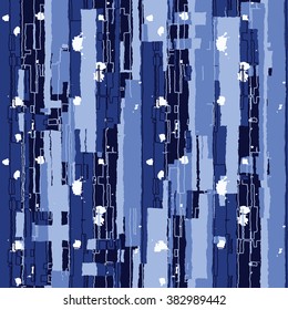 Abstract blocks, strokes and light spots. Urban motif. Seamless pattern.