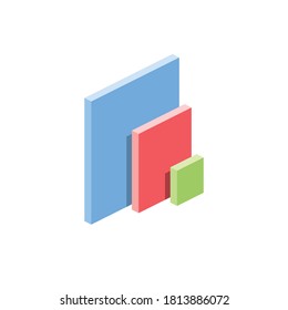 Abstract blocks. Vector 3d isometric, color web icons set, new flat style. Creative illustration, idea for infographics.