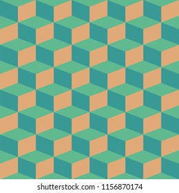 Abstract blocks visual illusion seamless contrast retro pattern for craft, wrapping, fabric, textile