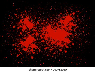 Abstract blood splatter on black color