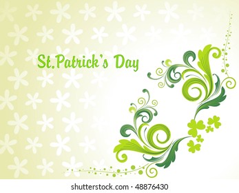 abstract bloom, curve floral background for patrick day