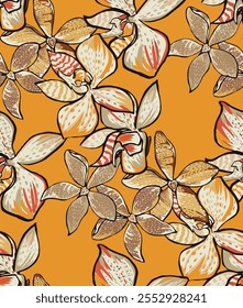 Abstrakte blühende helle Blume Motiv Anordnung all- over Textil Design Illustration digitale Bilddruckerei