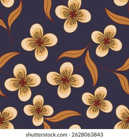 Abstrait fleurissant motif de fleur brillant arrangement partout dans l'illustration de conception textile usine d'impression d'Images numériques