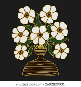 ABSTRACT BLOOMING FLOWER DIGITAL ILLUSTRATION