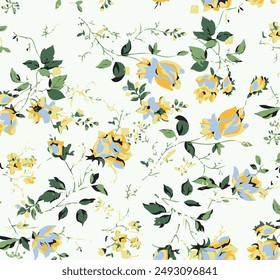 abstract,  blooming flowers, motif arrangement with medium tone, all over vector design,  background illustration digital image for wrapping paper or textile printing