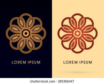 Abstract Blossom bloom, graphic vector.