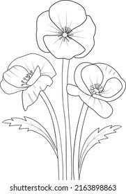 abstract blossom poppy flower coloring pages and books