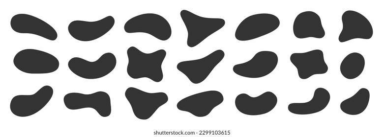 Abstract blotch aligned shape. Set of modern graphic elements. Liquid shape elements. 