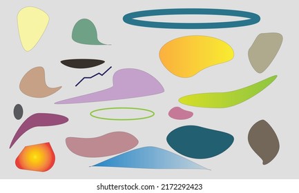 abstract blotch shape. liquid shape element dynamical color modern colorful shapes gradient liquid abstract vector