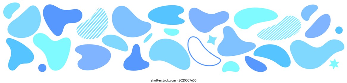 Abstract blotch shape. Liquid shape elements. Set of modern graphic elements. Fluid dynamical colored forms banner. Gradient abstract liquid shapes. Vector illustration.