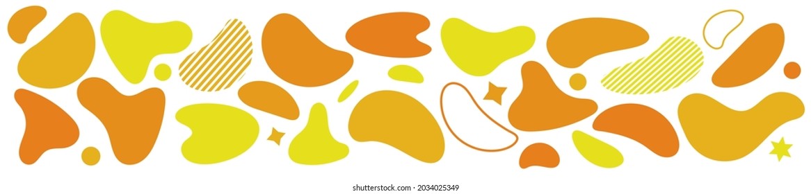 Abstract blotch shape. Liquid shape elements. Set of modern graphic elements. Fluid dynamical colored forms banner. Gradient abstract liquid shapes. Vector illustration.