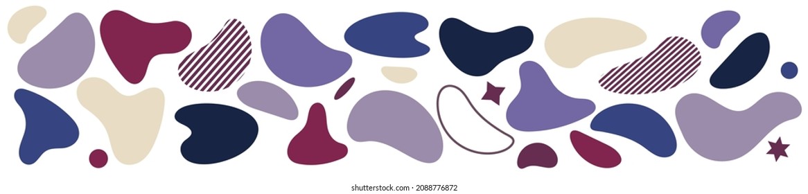 Abstract blotch shape. Liquid shape elements. Set of modern graphic elements. Fluid dynamical colored forms banner. Gradient abstract liquid shapes. Vector illustration.