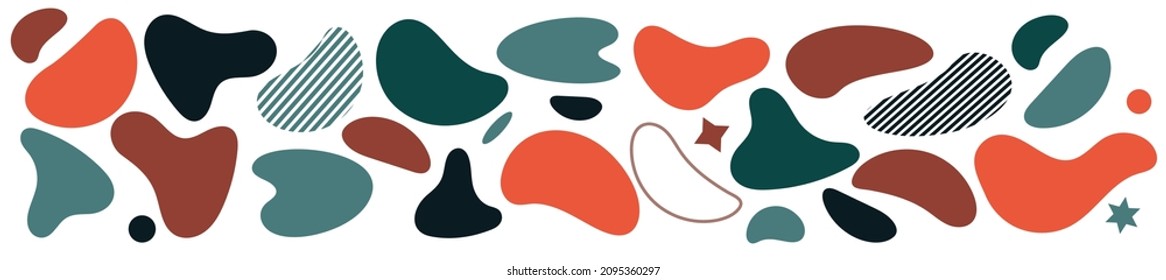 Abstract blotch shape. Liquid shape elements. Set of modern graphic elements. Fluid dynamical colored forms banner. Gradient abstract liquid shapes. Vector illustration.