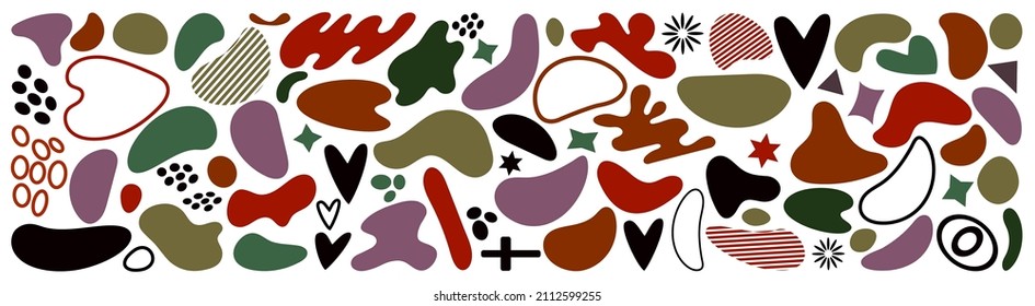 Abstract blotch shape. Liquid shape elements. Set of modern graphic elements. Fluid dynamical colored forms banner. Gradient abstract liquid shapes. Vector illustration.