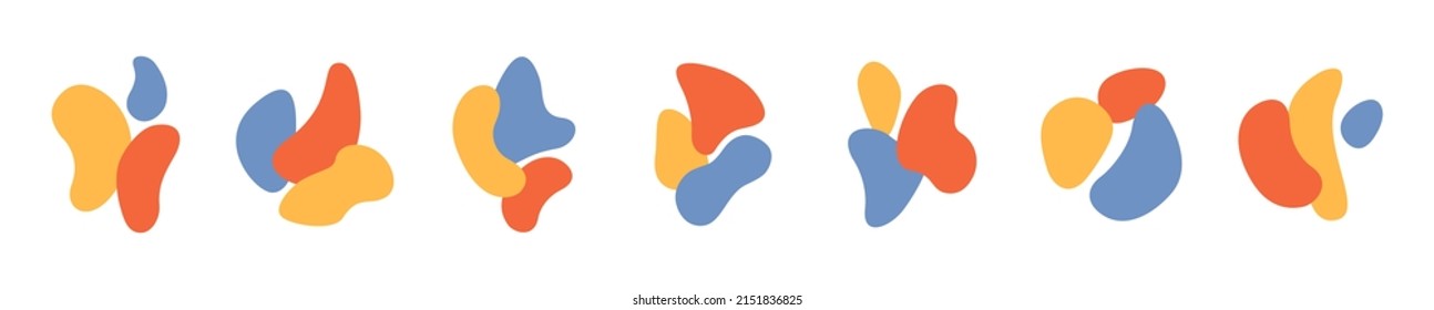 Abstract blotch shape. Liquid shape elements. Set of modern graphic elements. Fluid dynamical colored forms banner. Gradient abstract liquid shapes. Vector illustration.