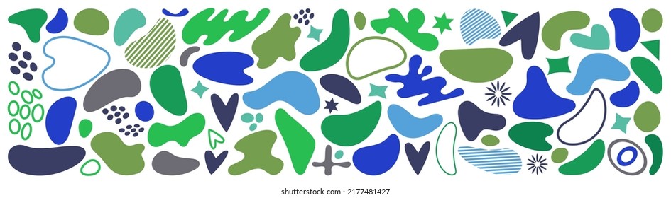 Abstract blotch shape. Liquid shape elements. Set of modern graphic elements. Fluid dynamical colored forms banner. Gradient abstract liquid shapes. Vector illustration.