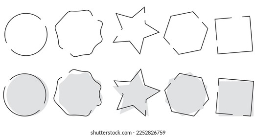 Abstract blotch shape. Liquid shape elements. Set of Set of hand drawn frames Fluid black. abstract liquid shapes. Vector illustration.