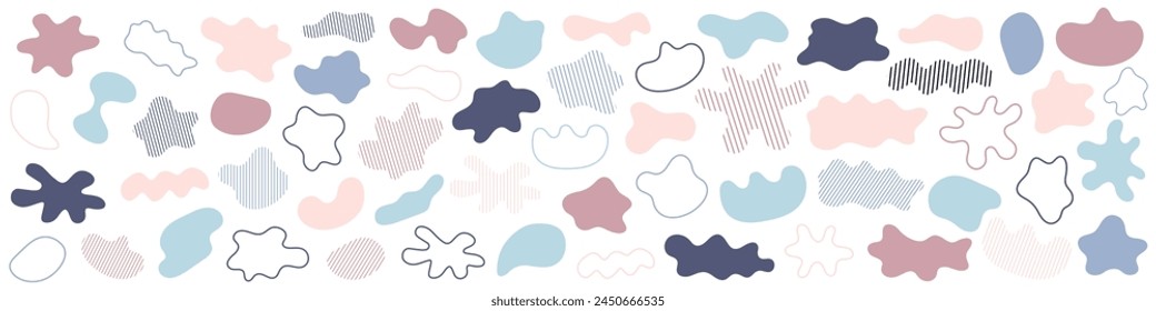 Abstract blotch shape. Liquid shape elements. Set of modern graphic elements. Fluid dynamical colored forms banner. Gradient abstract liquid shapes. Vector illustration