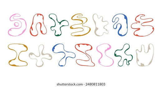 Abstract blotch shape. Liquid shape elements. Set of modern graphic elements. Fluid dynamical colored forms banner. Abstract liquid shapes. Vector illustration.