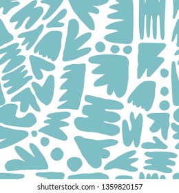 Abstract blotch shape seamless pattern. Concept contemporary fabric textile design on white background. Trendy backdrop for book covers, wallpapers, design, graphic art, wrapping