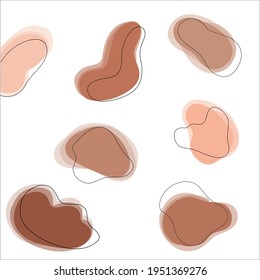 Abstrakte Gestalt des Blocks. Set von abstrakten abstrakten Wasserflecken mit Farbverlauf-oder dynamische Farbe.