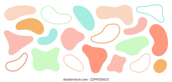 Abstract blotch shape. Set of modern graphic elements. Liquid shape elements.