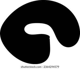 abstrakte, abstrakte, abstrakte Form, abstrakte, einfache Flüssigkeit, minimalistische, zufällige organische Formen, Vektorgrafik, schwarzer organischer organischer Block mit unregelmäßiger Form