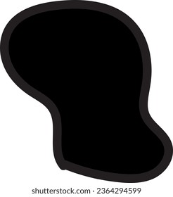abstrakte, abstrakte, abstrakte Form, abstrakte, einfache Flüssigkeit, minimalistische, zufällige organische Formen, Vektorgrafik, schwarzer organischer organischer Block mit unregelmäßiger Form