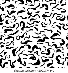Textura abstracta de las manchas. Patrón gráfico sin inconvenientes. Textura aislada en blanco y negro. Fondo perfecto para artesanías, collage, impresiones.