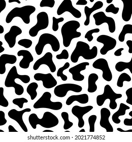 Abstract blots texture. Seamless graphic pattern. Isolated black and white texture. Seamless background for craft, collage, prints.