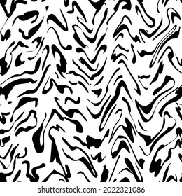 Abstract blots texture. Seamless graphic pattern. Isolated black and white texture. Seamless background for craft, collage, prints.