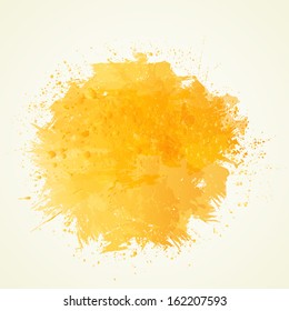 Manchas Abstractas. Fondo de acuarela . Ilustración vectorial. Grunge sello naranja. Círculo texturizado