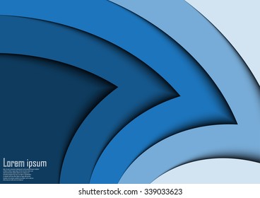 Abstract blue 3d arrow wave line certificate abstract background. Vector Illustration