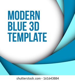 Abstract blue 3d background with custom text