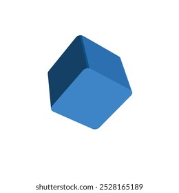 Abstract blue 3D cube illustration.